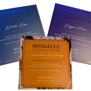 Spongelle - Set of 3: Winter Rose | Sugar Plum | Cinnamon & Honey | NEW in Boxes